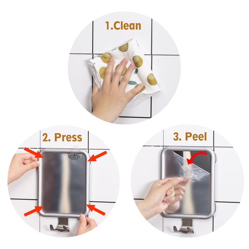 Lunmore Shower Mirror Fogless for Shaving  Rectangle with 4 Suction Cups Fogless Shower Mirror with Razor Holder Drop-Proof & Rust-Resistant - Image 5